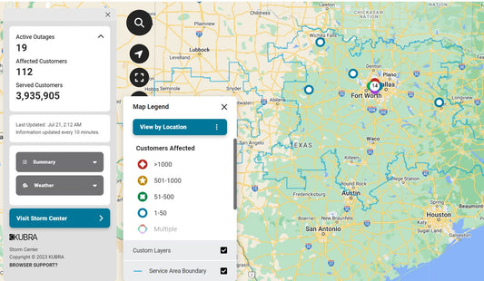 Oncor's Power Outages Map Update, Today