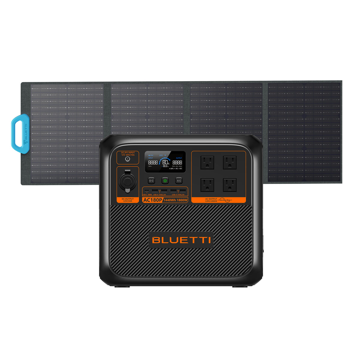 BLUETTI Generador Solar Portátil AC180, 1152Wh LiFePO4 Batería