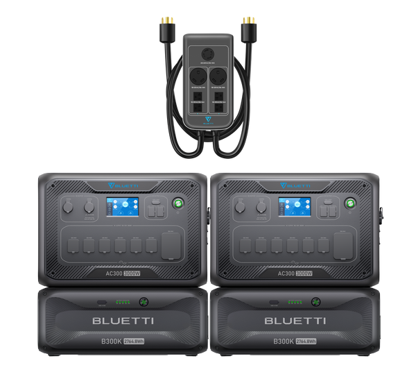 BLUETTI AC300+B300K+350W Solar | Home Battery Backup