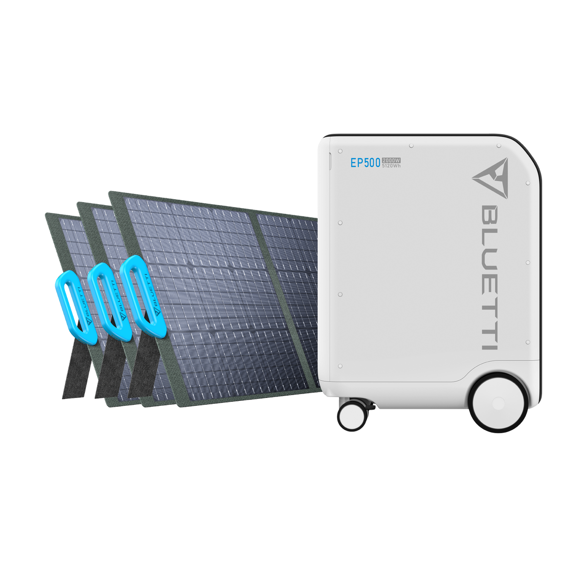 BLUETTI Kit de générateur solaire 5100Wh avec 3 panneaux solaires de 200 W groupe  électrogène solaire station énergie mobile et domestique extensible