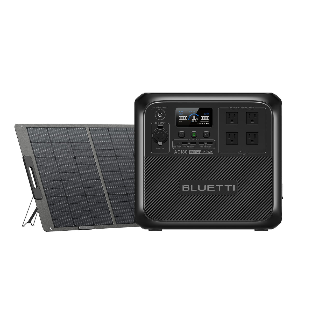 Bluetti AC180 1800W 1152Wh Solar Generator Portable Power Station 36Ah  LiFePO4 Battery Powerstation APP Control Fast Charging
